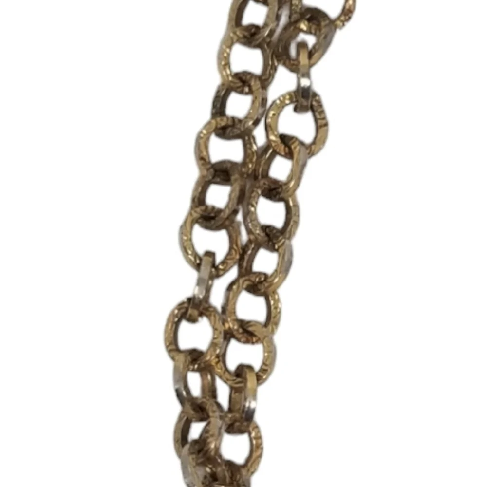 1970S HANG TEN BRAND RARE  GOLDTONE FEET LOGO PENDANT CHAIN NECKLACE